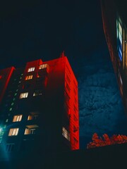 building at night