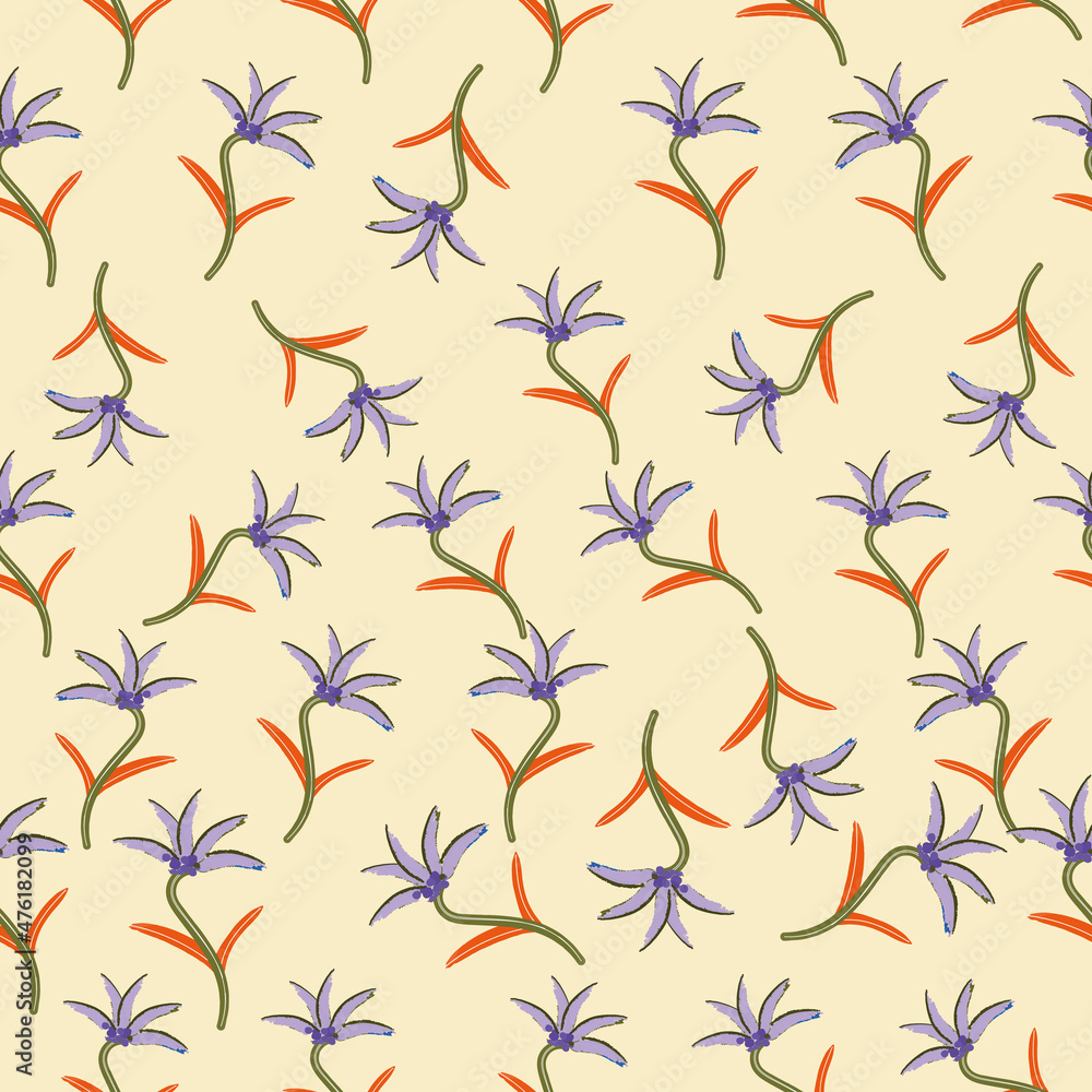 Poster fantasy flowers seamless repeat pattern print background