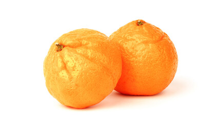 tangerines isolated on white. ripe juicy fruits