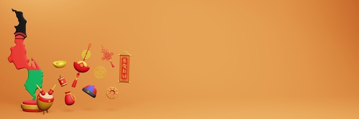 3d rendering of Chinese holiday celebrations in Malawi for social media stories