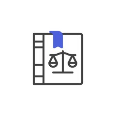 Law book line icon
