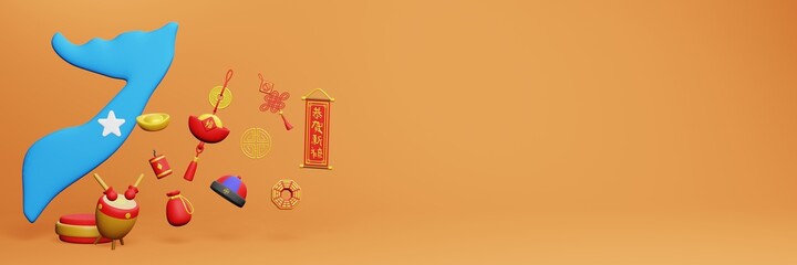 3d rendering of Chinese holiday celebrations in Somalia for social media stories