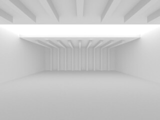 Fototapeta premium Illuminated corridor interior design. Empty Room Interior Background