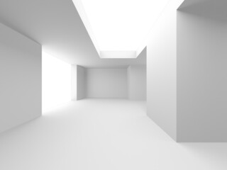 Obraz na płótnie Canvas Illuminated corridor interior design. Empty Room Interior Background