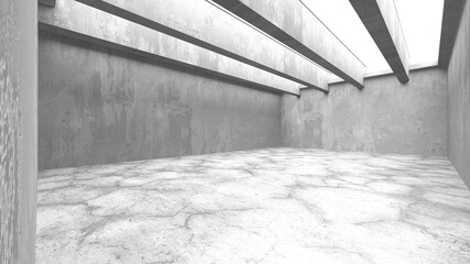 Abstract architecture background. Empty rough concrete interior