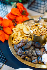 dried fruits and nuts on the table,