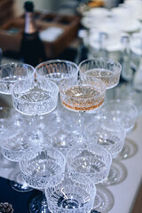 glasses on the table, buffet