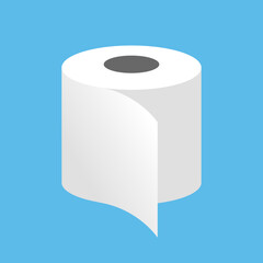 toilet paper flat icon sanitary tissue roll vector illustration 