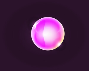 Unusual translucent ball in limbo on a dark background