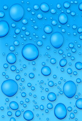 Large and small water droplets