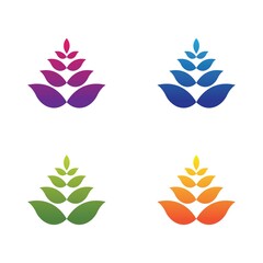 Tree leaf icon set