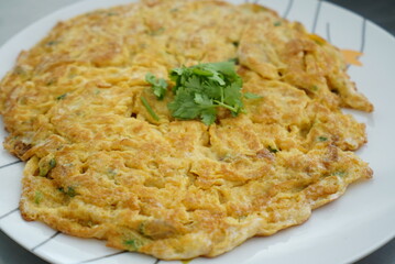 Egg Omelet In Ceramic Plate