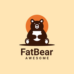 Illustration vector graphic of Fat Bear, good for logo design