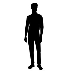 black silhouette man, guy isolated