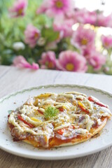 pizza Crab Sticks with beautiful flower