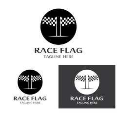 Fototapeta premium Race flag icon, simple design illustration vector template