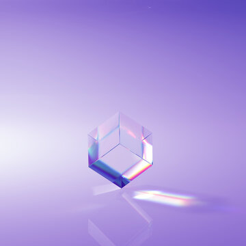 glass and caustics object, 3d render abstract background.