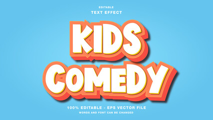 Kids Comedy Cartoon 3D Style Editable Text Effect
