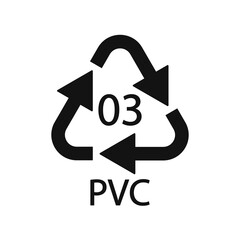 High-density Polyethylene 03 PVC Icon Symbol