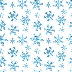 Abstract blue snowflakes. Seamless pattern. Can be used for wallpaper, pattern fills, web page background, surface textures