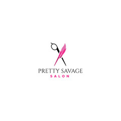 Minimalist design Pretty Savage Salon logo design