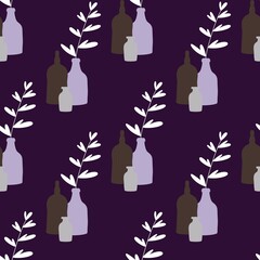 Seamless pattern with bottle for fabrics and textiles and packaging and gifts and cards and linens 