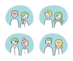 夫婦のイラストセット