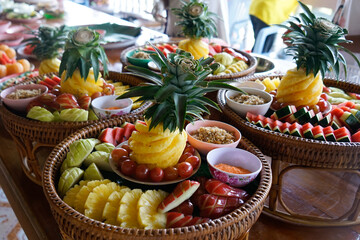 buffet of fruit in thailand