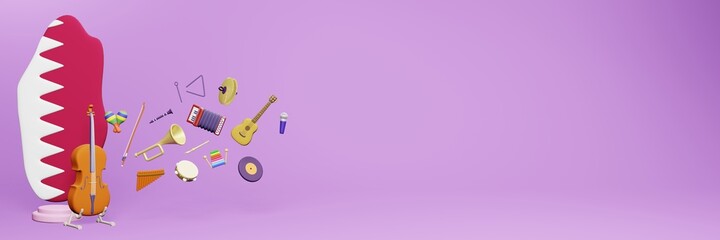 3d rendering of musical instrument usage and interest in Qatar