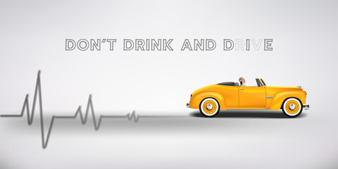 Don't drink and drive Concept. Drunk driving is not allowed. Drink and drive awareness.