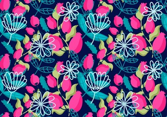 Floral seamless pattern with flower for fabrics and textiles and packaging 