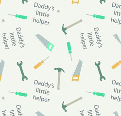 T-shirt design for kids, baby boys. Tool kit themed children's pattern, Tool kit design, print, pattern vector. Can be used for t-shirt print, kids wear fashion design.