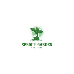 Minimalist design Sprout Garden green logo design