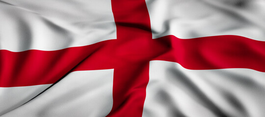 Waving flag concept. National flag of England. Waving background. 3D rendering.