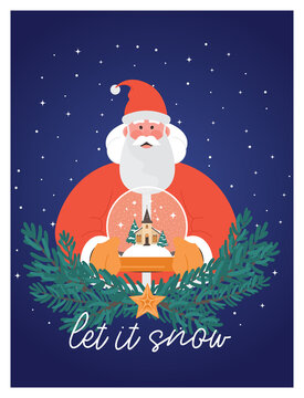 Poster or postcard for christmas celebration. Holiday season card
