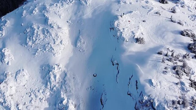 Top Down Snow Capped Mountains of Vancouver Island, Mount Gibson, Canada
