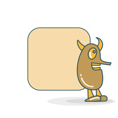 blank note board with monster vector illustration