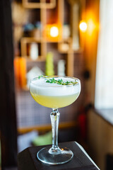 mocktail with thyme and lemon