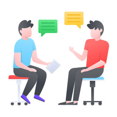 two person discussing about health care quality Concept Vector Color Icon Design, Medical and Healthcare Scene Symbol, Diseases Diagnostics Sign, Doctors and Patients Characters Stock Illustration