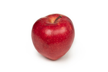 Whole red ripe apple isolated on white background