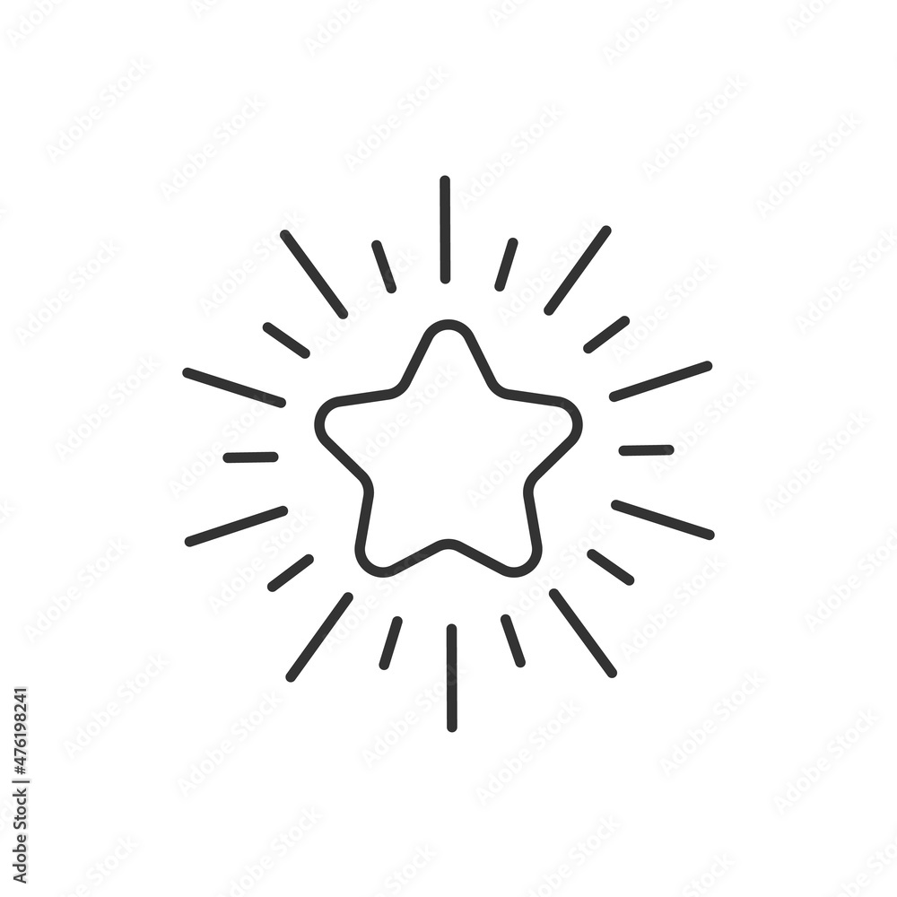 Poster shiny star line icon. bonus points. discount program symbol. quality design element. stock vector il