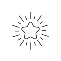 Shiny star line icon. Bonus points. Discount program symbol. Quality design element. Stock vector illustration isolated on white background