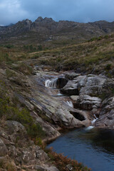 Waterfalls of pozo das olas, in the natural park of Xures-Geres between Galicia and Portugal. High quality photo