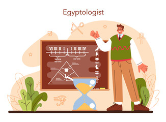 Egyptiology. Ancient Egypt papyrus, pyramid and culture study - obrazy, fototapety, plakaty