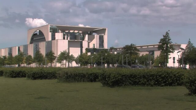 Long shot of Bundeskanzleramt in Berlin, Germany.