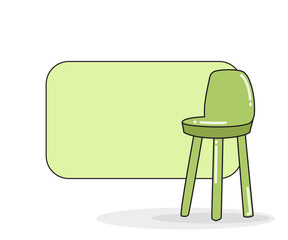 blank note board with chair vector illustration