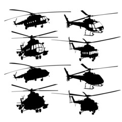 The set of helicopter silhouettes.