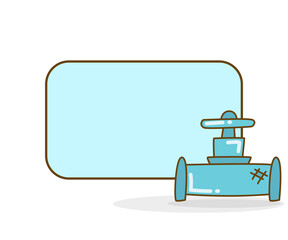 blank note board with valve and pipeline vector illustration