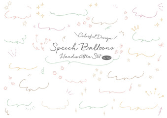 Obraz premium 手書き 手描き 吹き出しセット