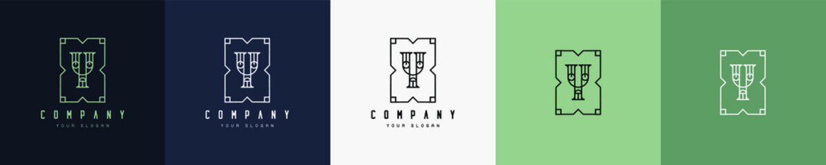 luxury alphabet letter frame symbol logo template. Logo design. Vintage logo. Retro logo.